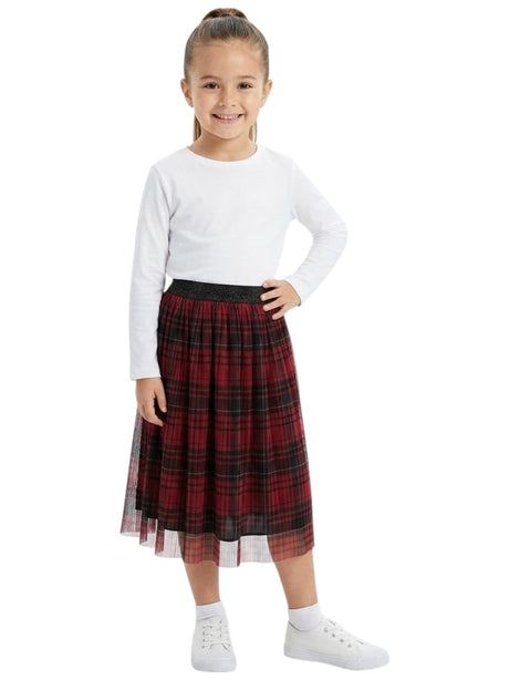 Image for Kids Girl's Ruffled Skirt,Red