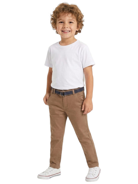 Image for Kids Boy's Plain Pant&Belt,Brown