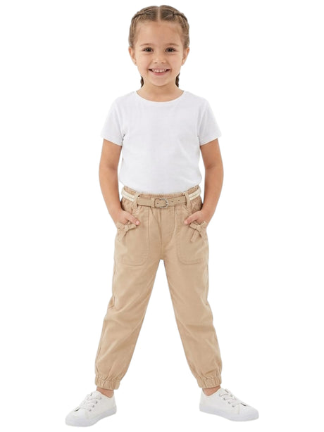 Image for Kids Girl's Plain Pant&Belt,Beige