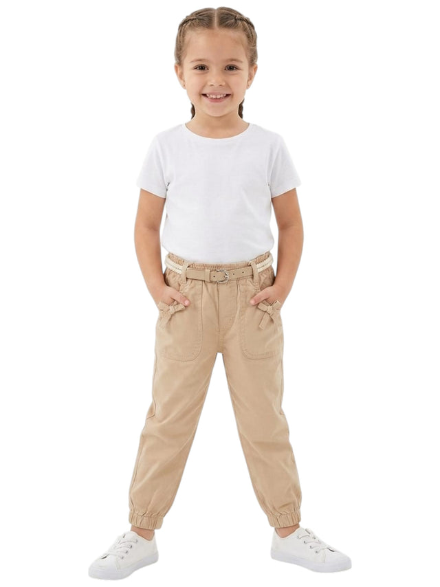 Image for Kids Girl's Plain Pant&Belt,Beige