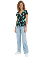 Image for Women's Floral Printed Top,Black