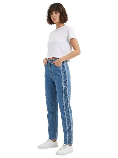 Image for Women's Textured Jeans,Blue