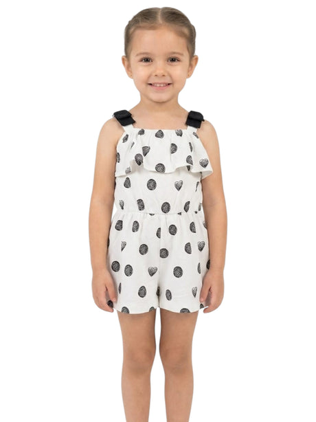 Image for Kids Girl's Printed Shorted Jumpsuit,White