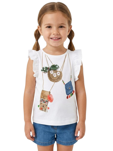 Image for Kids Girl's Printed Top,White