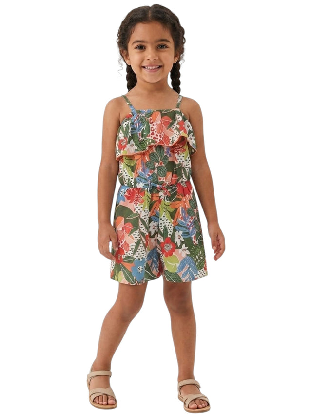 Image for Kids Girl's Printed Shorted Jumpsuit,Multi