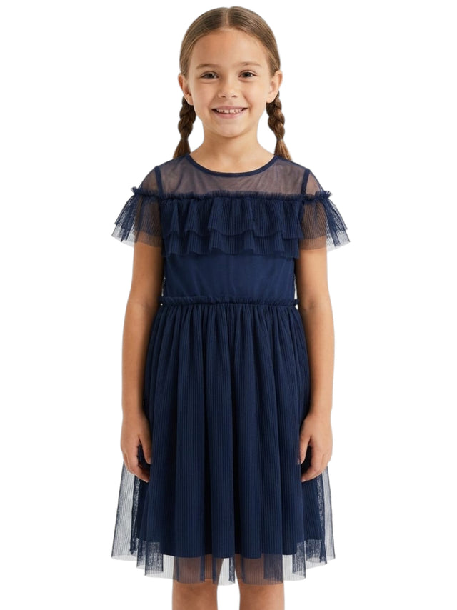 Image for Kids Girl's Ruffled Dress,Navy