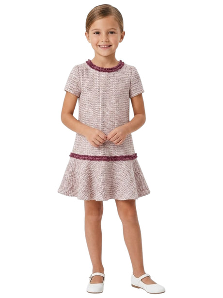 Image for Kids Girl's Textured Shiny Dress,Mauve