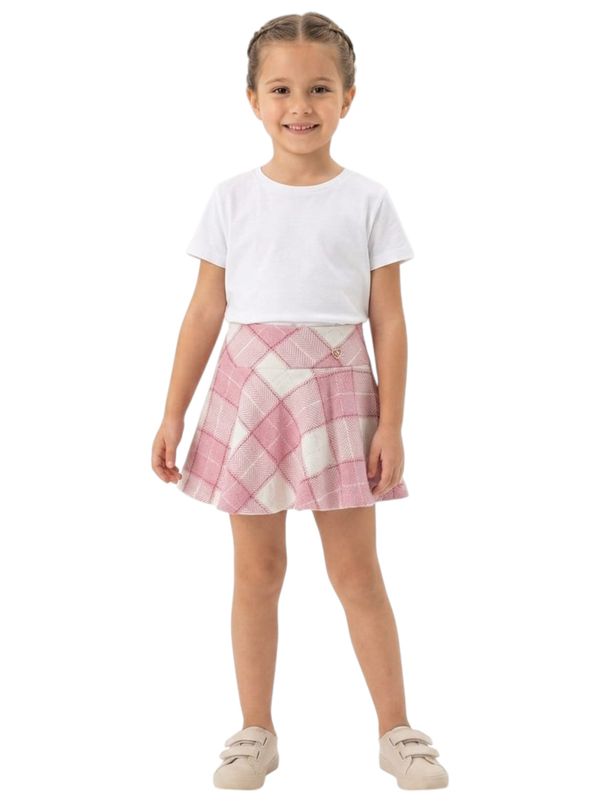 Image for Kids Girl's Shiny Plaid Skirt,Rose