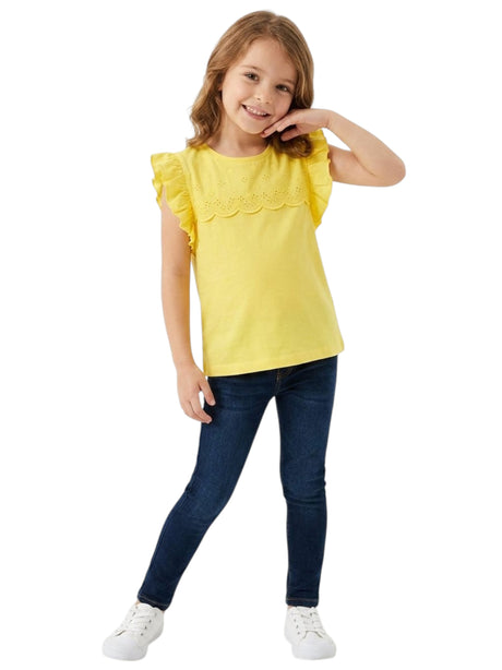Image for Kids Girl's Textured Top,Yellow
