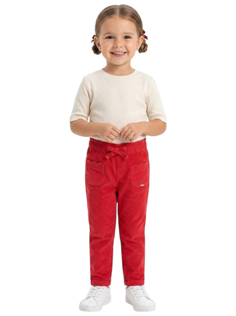 Image for Kids Girl's Ribbed Pant,Red