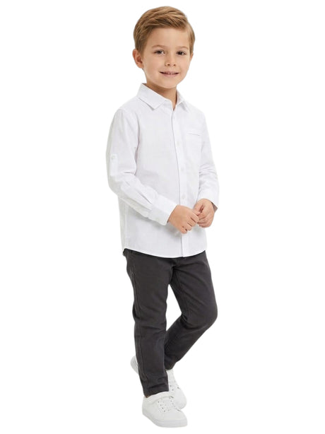 Image for Kids Boy's Plain Dress Shirt,White