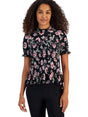 Image for Women's Floral Printed Top,Black