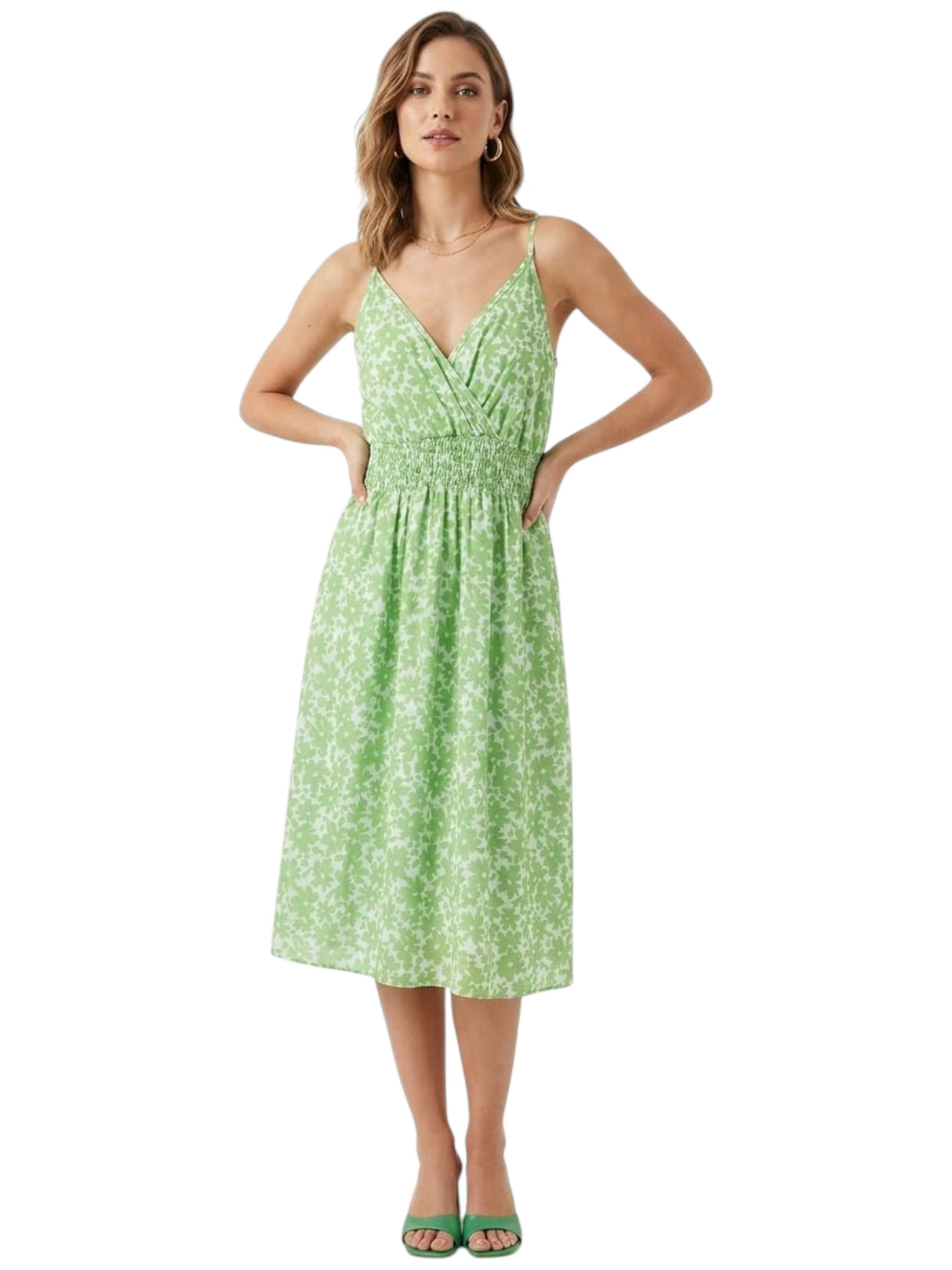 Image for Women's Printed Dress,Green