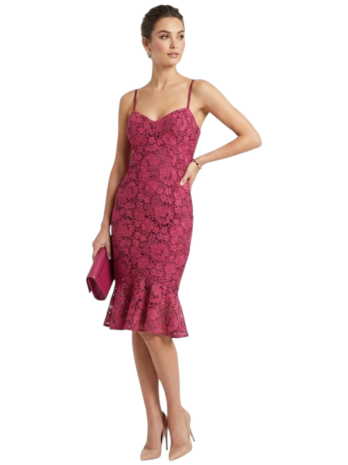 Women's Floral Designed Lace Dress,Burgundy All Brands Factory Outlet Women's Floral Designed Lace Dress,Burgundy All Brands Factory Outlet