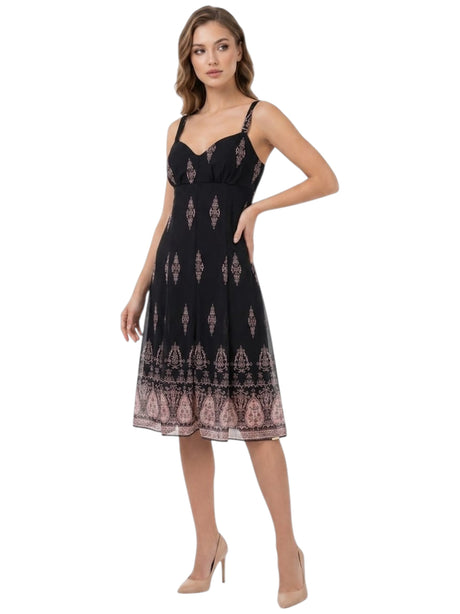 Image for Women's Printed Dress,Black