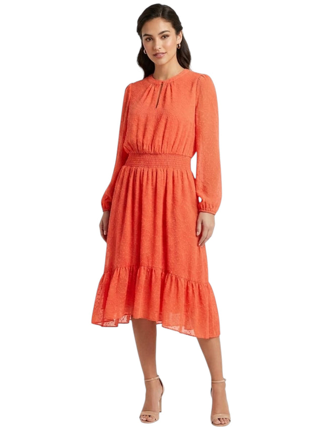 Image for Women's Textured Dress,Orange