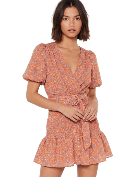 Image for Women's Printed Dress,Orange