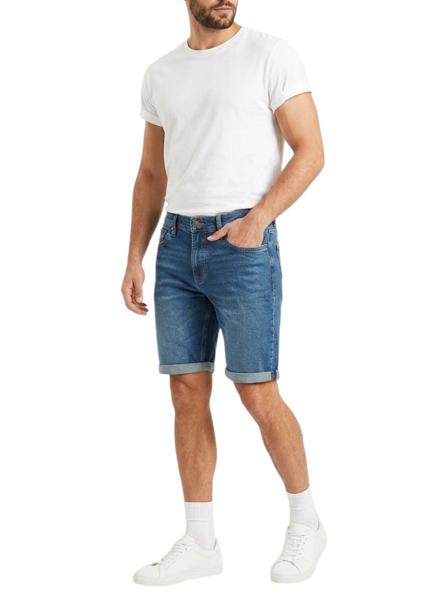 Image for Men's Plain Jeans Short,Blue
