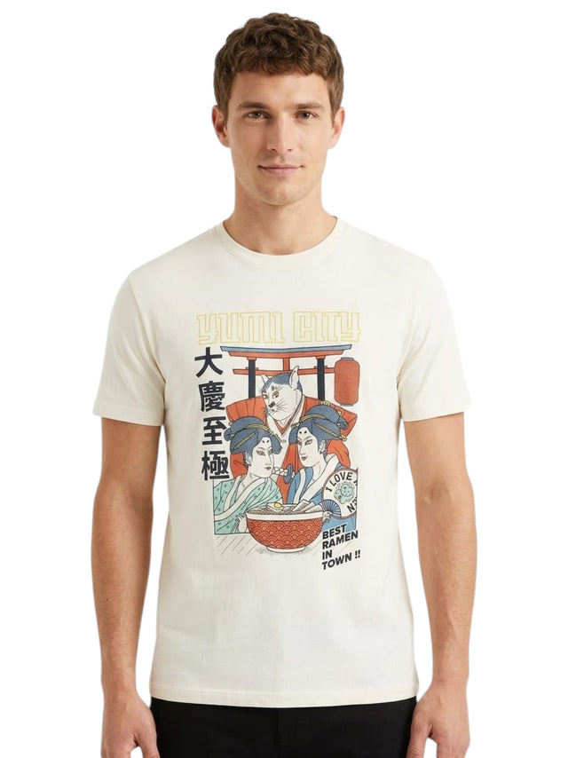 Image for Men's Printed Top,Light Beige