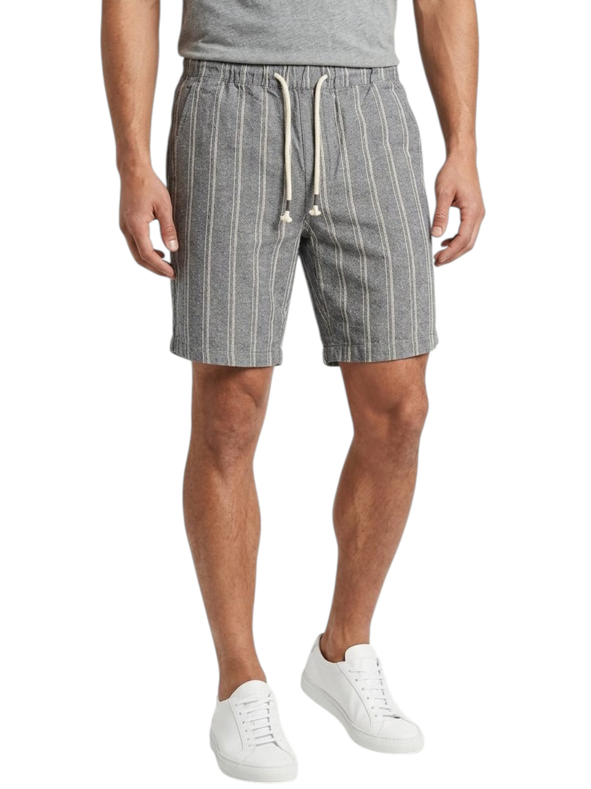 Image for Men's White Striped Short,Heather Navy