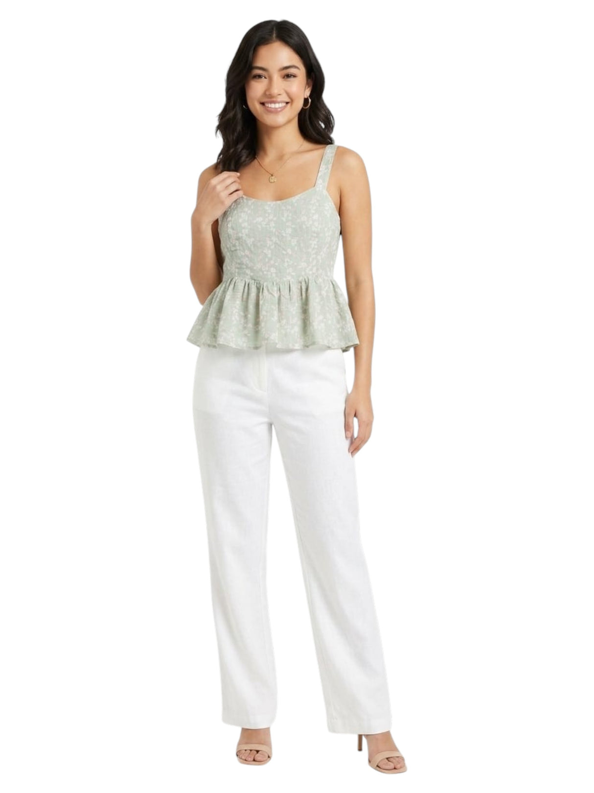 Image for Women's Printed Top,Dusty Mint