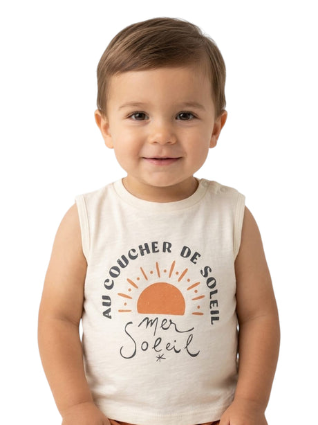 Image for Kids Boy's Printed Top,Light Beige
