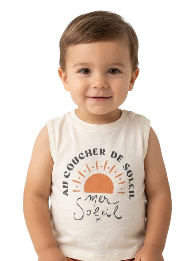 Image for Kids Boy's Printed Top,Light Beige