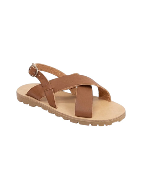 Image for Kids Girl's Ribbed Sandals,Brown