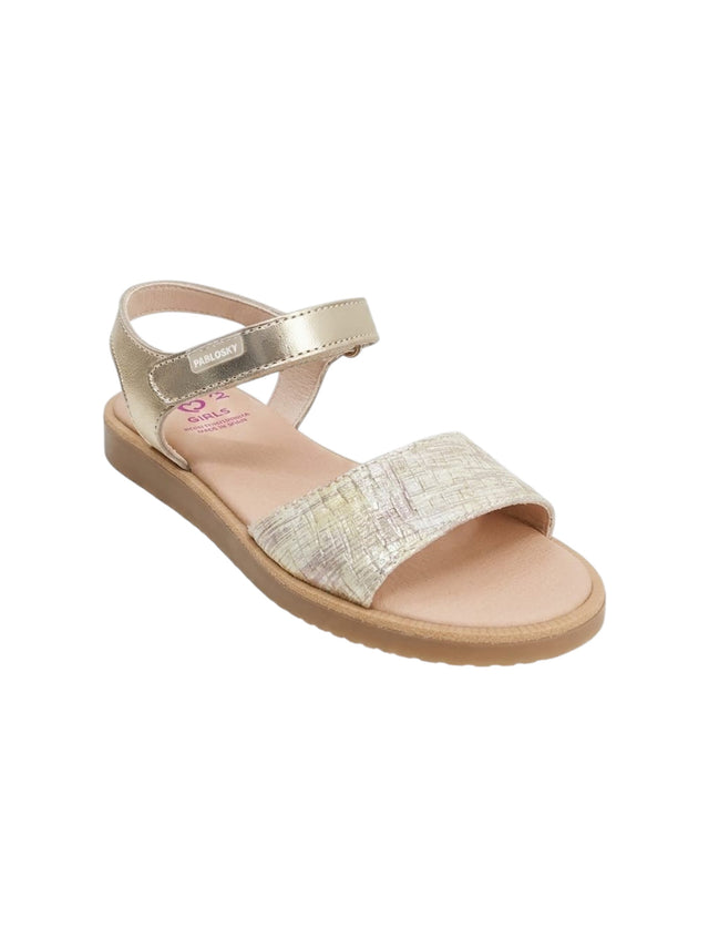 Image for Kids Girl's Shiny Sandals,Gold