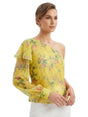 Image for Women's Printed Sheer Top,Yellow