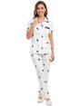 Image for Women's Printed Pajama Set,White
