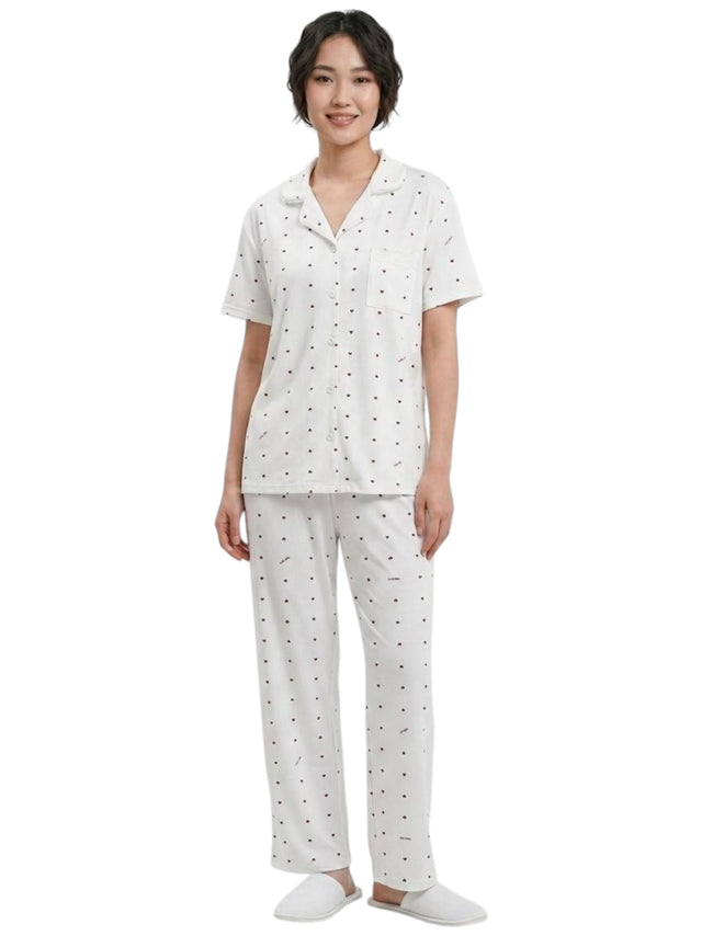 Image for Women's Printed Sleepwear Set,White