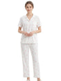 Image for Women's Printed Pajama Set,White