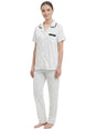Image for Women's Printed Pajama Set,White