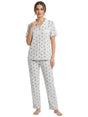 Image for Women's Printed Pajama Set,Light Grey