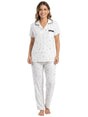 Image for Women's Printed Pajama Set,White