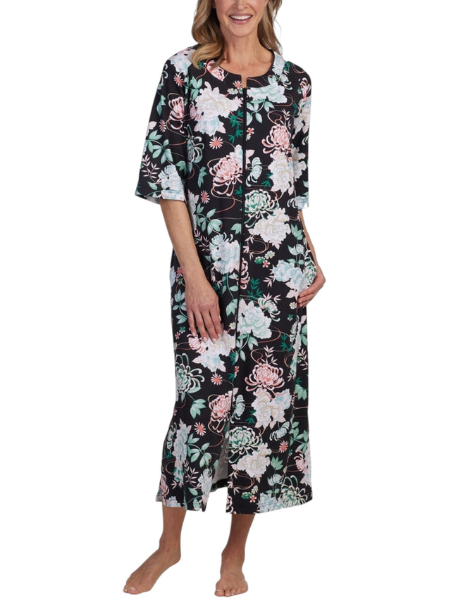 Image for Women's Printed Sleepwear Robe,Black