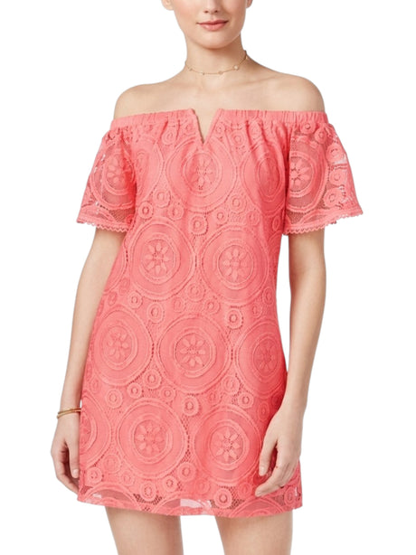 Image for Women's Cold Shoulders Knitted Dress,Pink