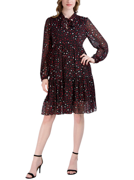 Image for Women's Printed Dress,Black