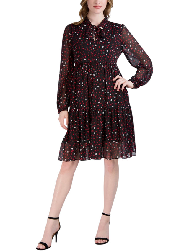 Image for Women's Printed Dress,Black