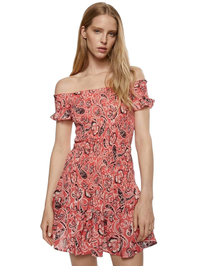 Image for Women's Cold Shoulders Printed Dress,Pink