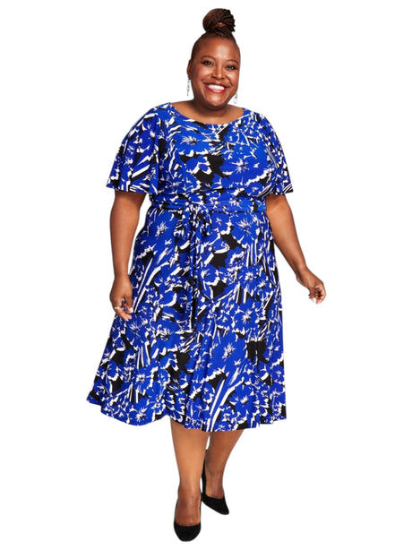 Image for Women's Printed Dress,Indigo