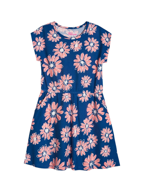 Image for Kids Girl's Printed Dress,Navy