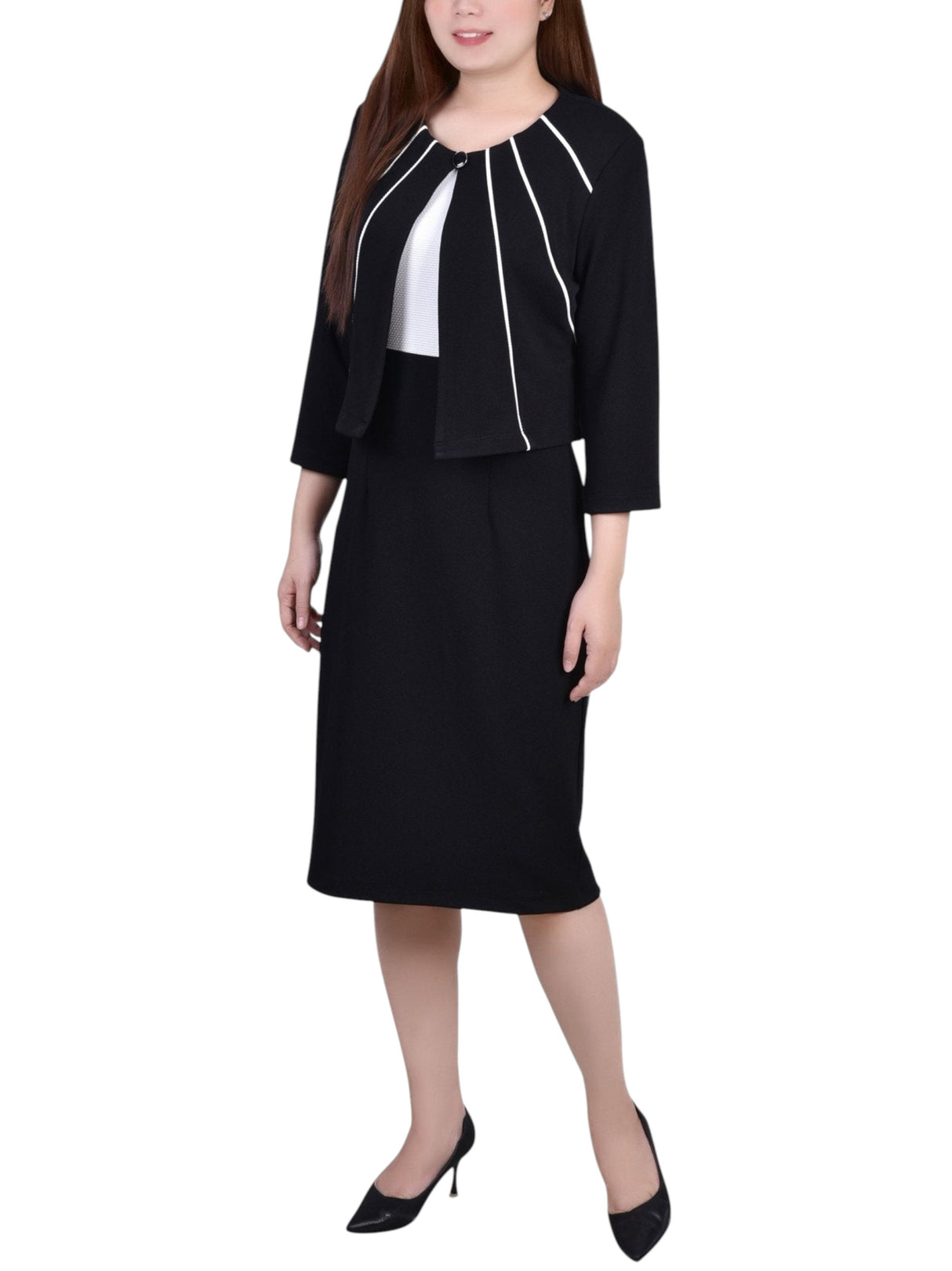 Image for Women's Colorblocked Blazer,Black