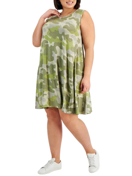 Image for Women's Printed Dress,Olive