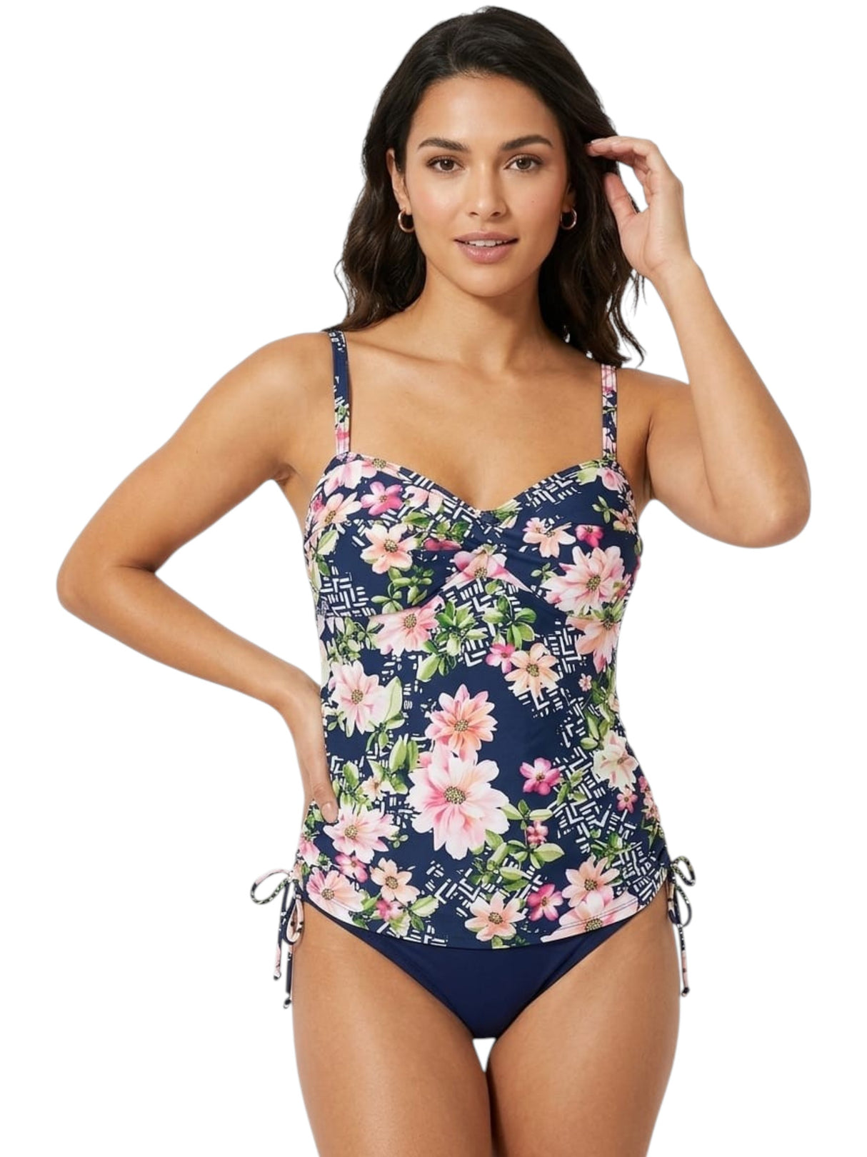 Image for Women's Floral Printed Tankini Top,Multi