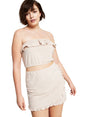 Image for Women's Textured Crop Top,Beige