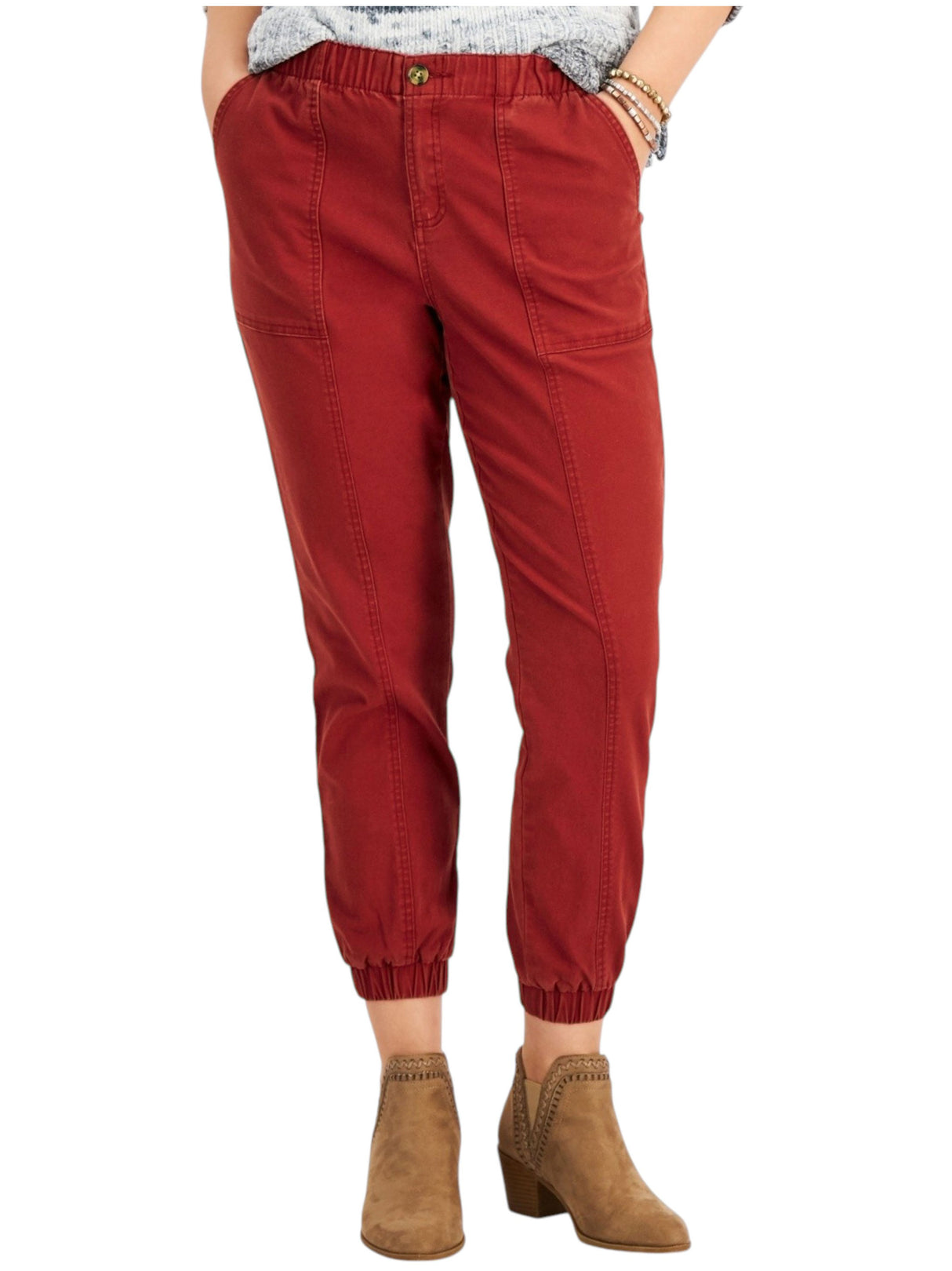 Image for Women's Plain Solid Pant,Burgundy