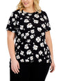 Image for Women's Floral Printed Top,Black