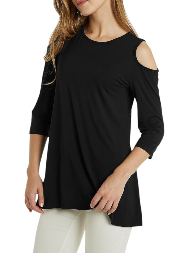 Image for Women's Plain Solid Top,Black